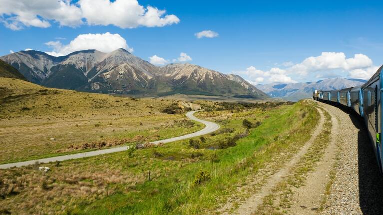 The view from a train in the South Island.
