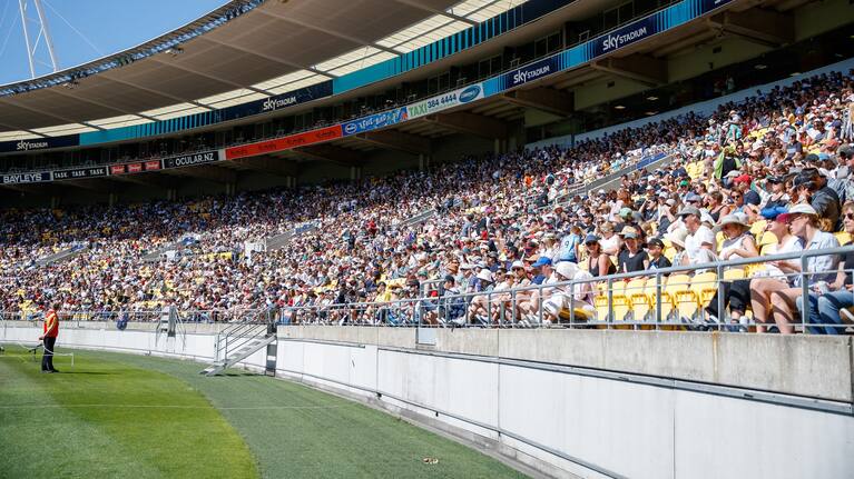 The Wellington crowd gathered at the friendly between NZ and USA.