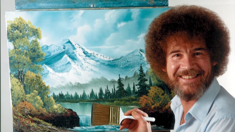 This undated image shows artist Bob Ross