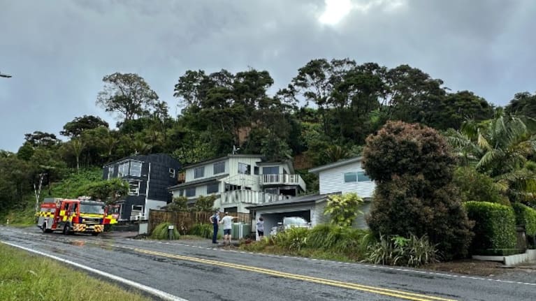 Three homes are being threatened after a landslide went through a home on Scenic Dr, in Swanson.