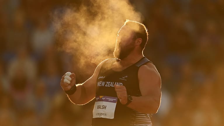 Tom Walsh celebrates in Birmingham.