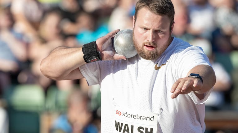 7th June 2018, Bislett stadium, Oslo, Norway; Bislett Games, Diamond League Athletics meeting; Tom Walsh of New Zealand competes in the men's shot put during the IAAF Diamond League held at the Bislett Stadium