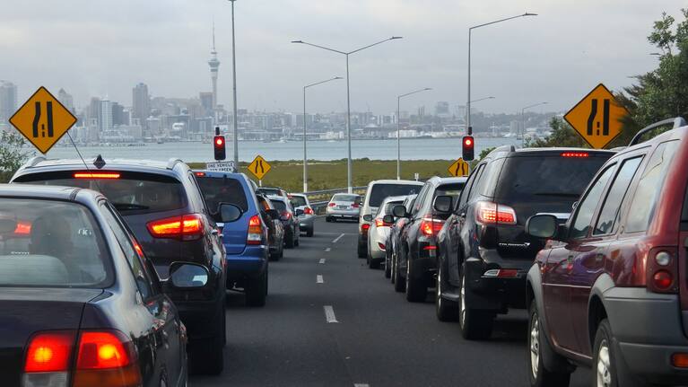 Traffic in Auckland.