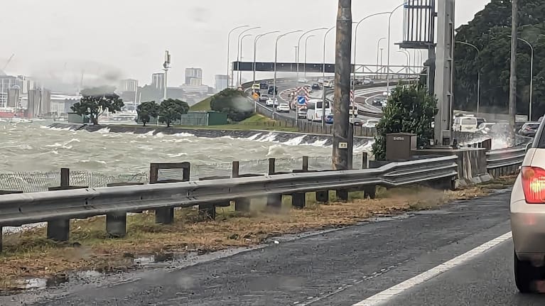 Traffic on Auckland's Harbour Bridge.
