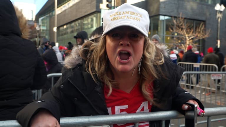 Trump supporters at fever pitch as he was sworn in as President.