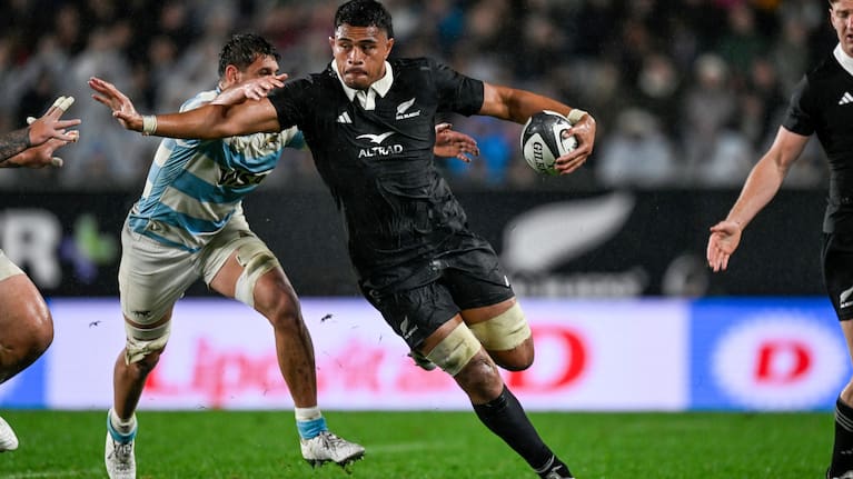 All Blacks lock Tupou Vaa'i carries the ball against Argentina during an impressive performance at Eden Park.