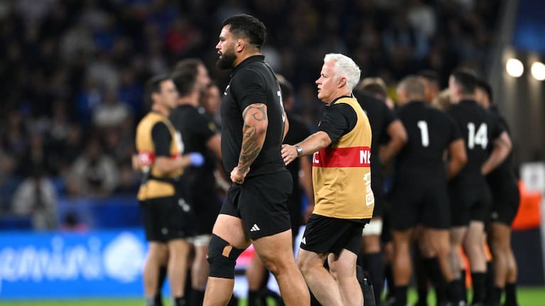 Tyrel Lomax leaves the pitch against Uruguay