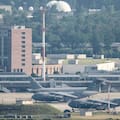United States' Air Force transport aircrafts are seen on the tarmac at Ramstein US air base, in Landstuhl, Germany
