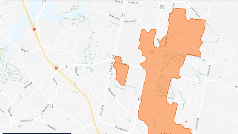Vector outage map as of 1.40pm.
