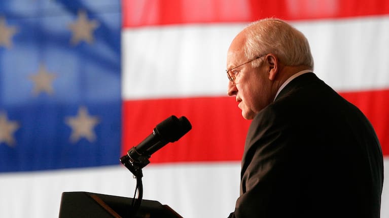 Vice President Dick Cheney delivers his speech to troops at Fairchild Air Force base on Monday, April 17, 2006