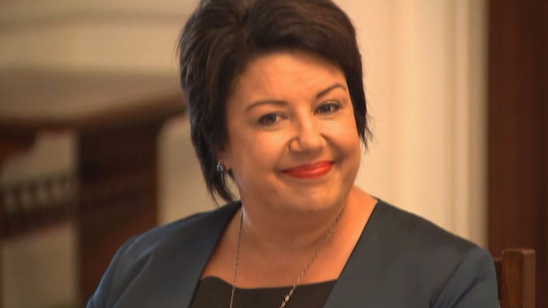 Ms Bennett beams with joy as she is sworn in by Governor-General Dame Patsy Reddy.
