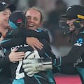 White Ferns celebrate a wicket against South Africa.