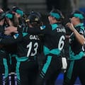 White Ferns celebrate their semifinal win over West Indies.
